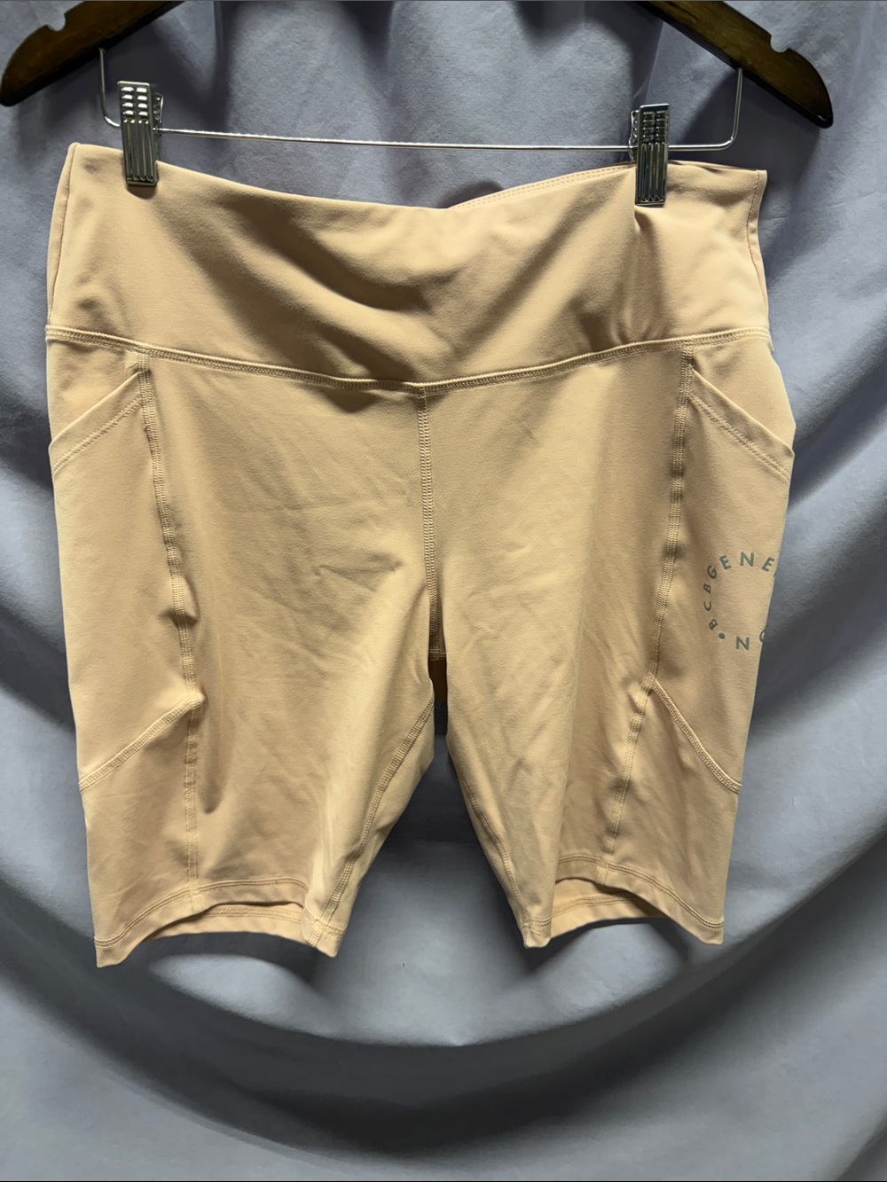 BCBGeneration Peach High-Rise Bike Shorts with Side Pockets
